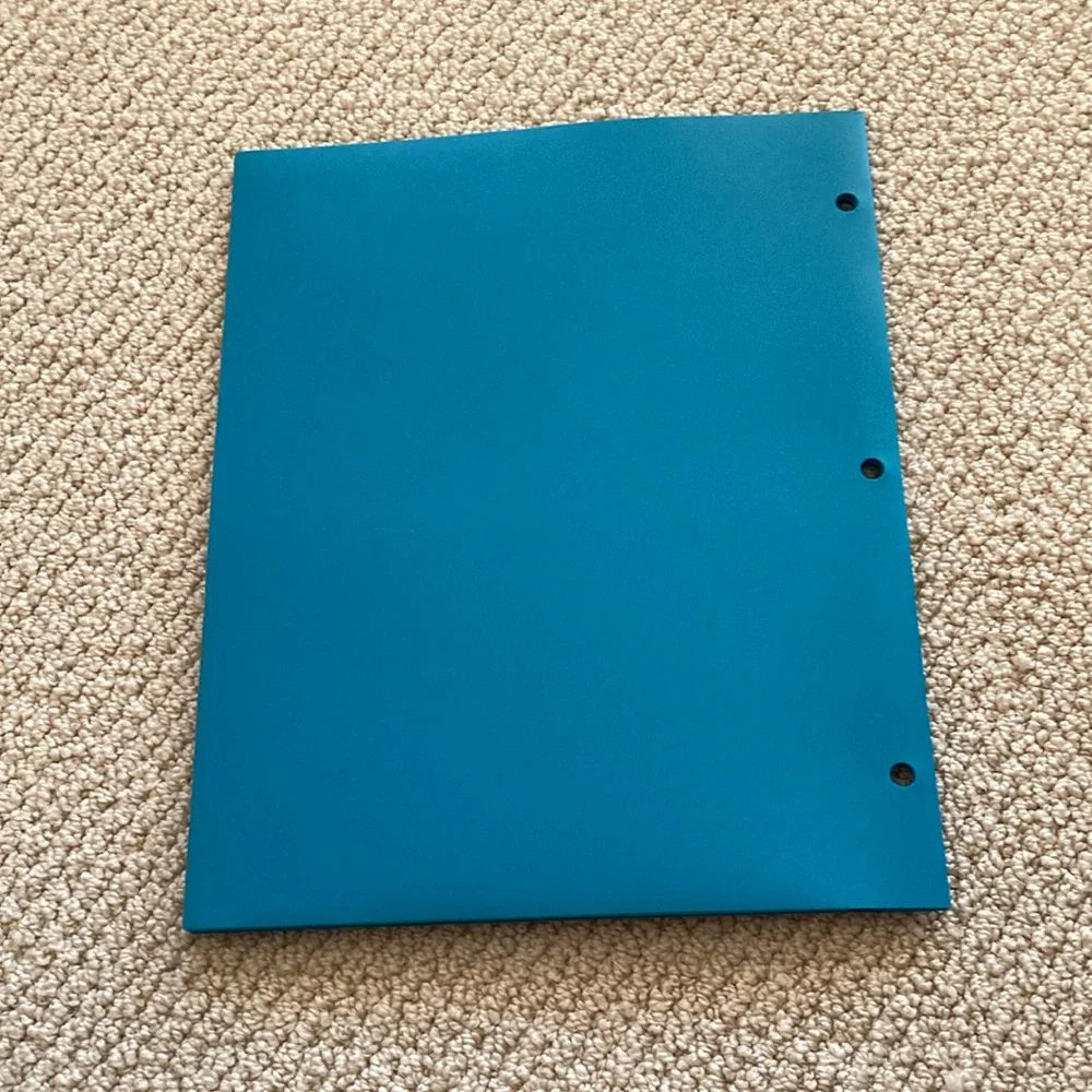 NEW Mead Five Star 4 Pocket Premium Stay Put Folder Teal 3 Hole Plastic Organize